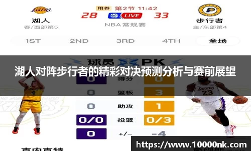 湖人对阵步行者的精彩对决预测分析与赛前展望